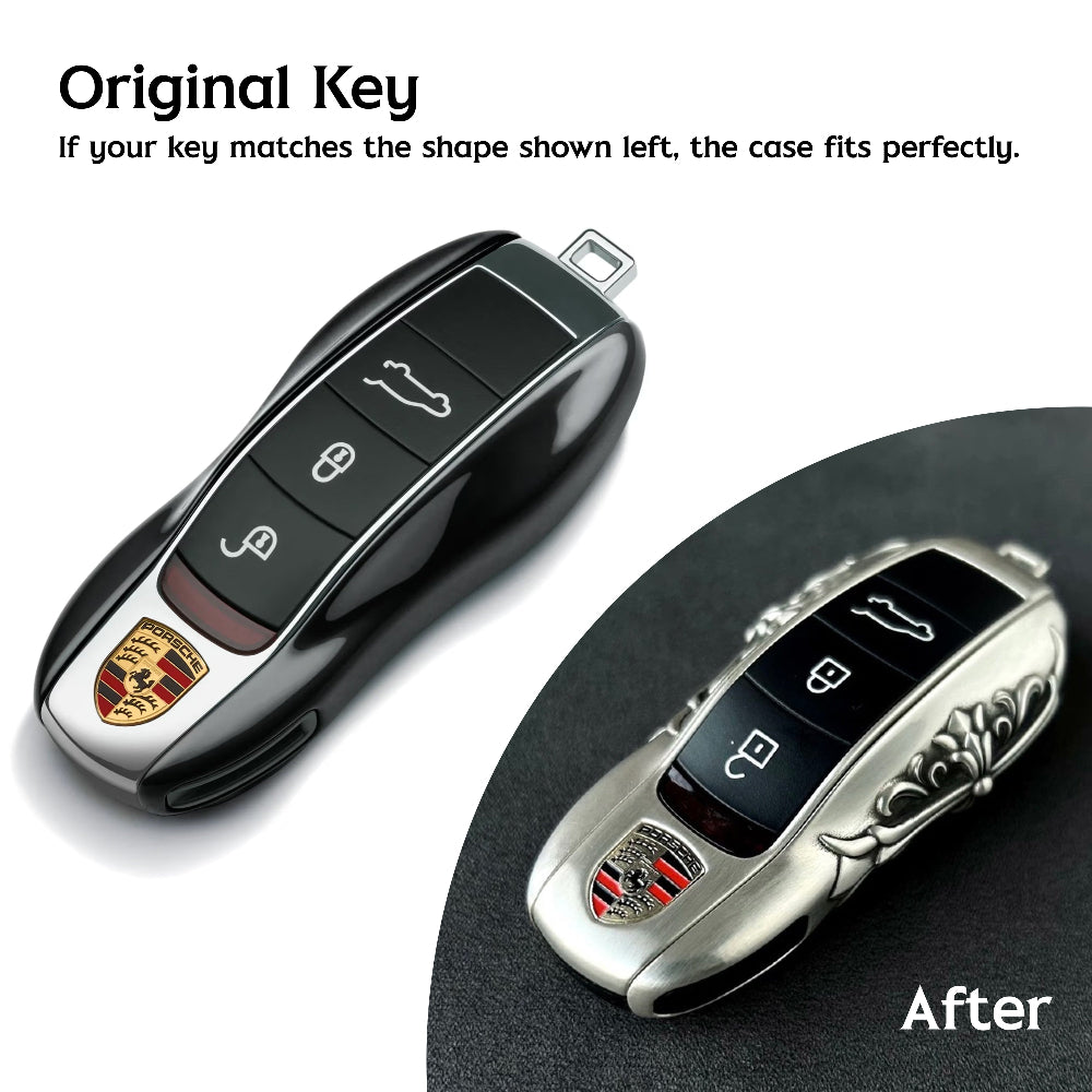 Three-button layout (lock/unlock/trunk) compatible with classic Porsche keys
