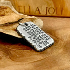 Engraved Men's 925 Silver I.D. Tag Necklace, engraved front detail