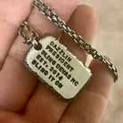 Engraved Men's 925 Silver I.D. Tag Necklace, alternate car-key pairing