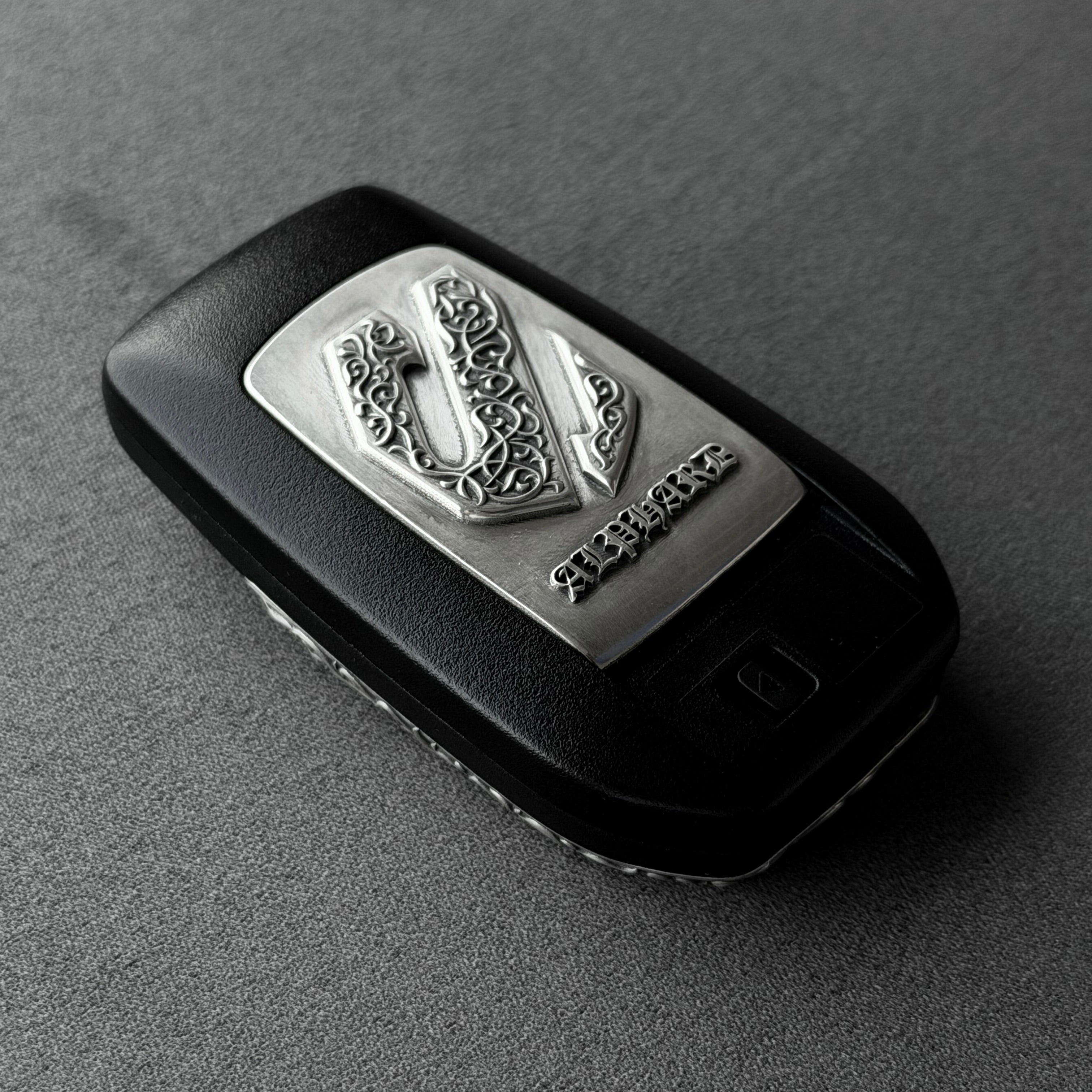 Toyota Alphard Sterling Silver Key Case, back engraving detail