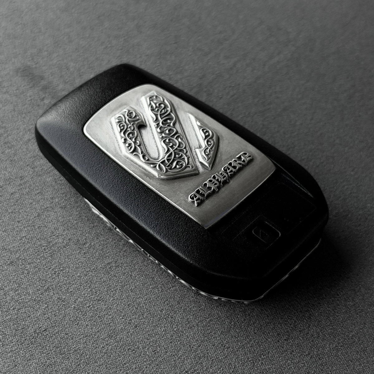 Toyota Alphard Sterling Silver Key Case, back engraving detail