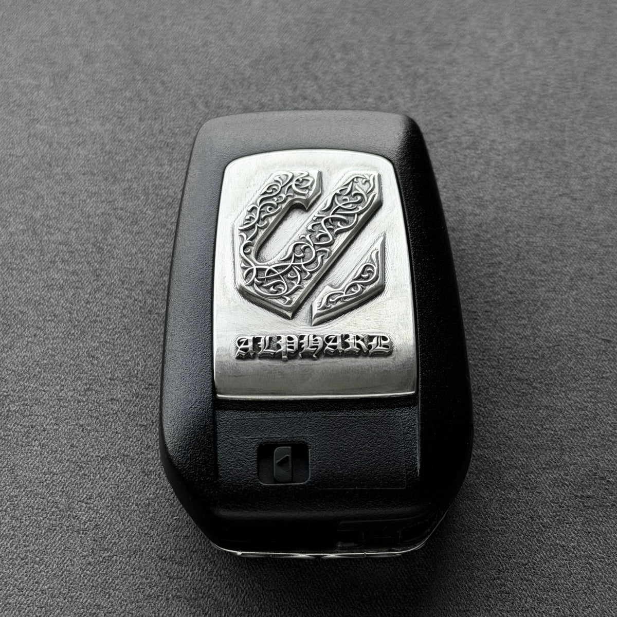 Toyota Alphard Sterling Silver Key Case, engraved edge detail