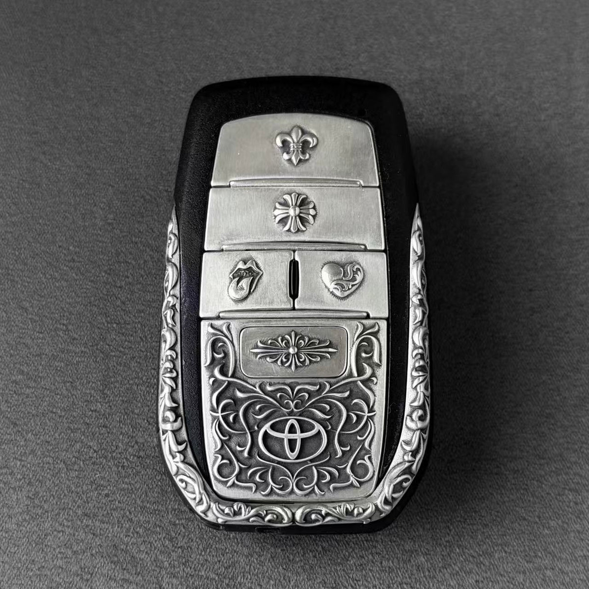 Toyota Alphard Sterling Silver Key Case, front three-quarter view