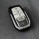 Toyota Land Cruiser LC300 Silver Key Case, back three-quarter view