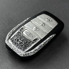 Toyota Land Cruiser LC300 Silver Key Case, front engraving detail