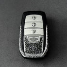 Toyota Land Cruiser LC300 Silver Key Case, front three-quarter view